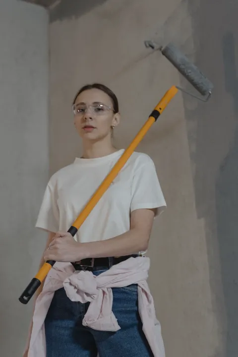 Painter with a roller