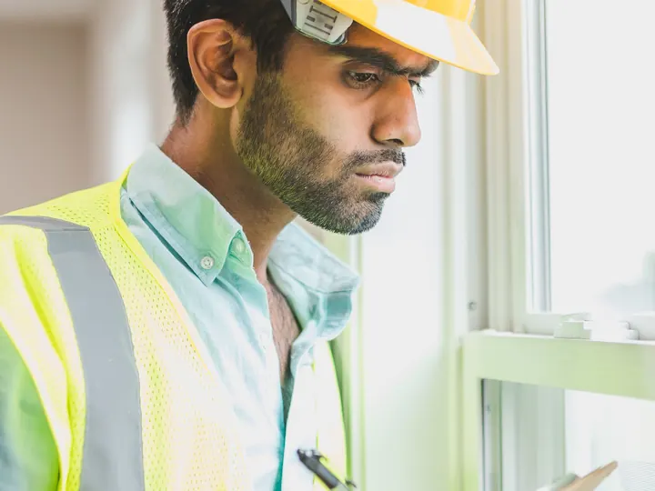 Pro checking a window frame